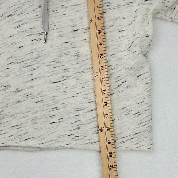 Abercrombie & Fitch Womens Crop Hoodie Sweatshirt Gray Space Dye Drawstring Med - Picture 7 of 17